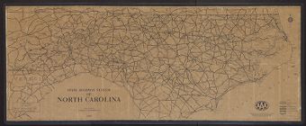 Map of the state highway systems of the Carolinas Carolina Motor Club.